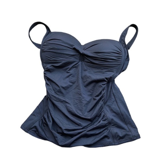 Sea Level Australia Black Ruched Bombshell Tankini Top 8 New - Picture 1 of 3